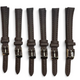 (SET OF 6) 10MM D.BROWN UNIVERSAL Genuine Leather Watch Band Strap