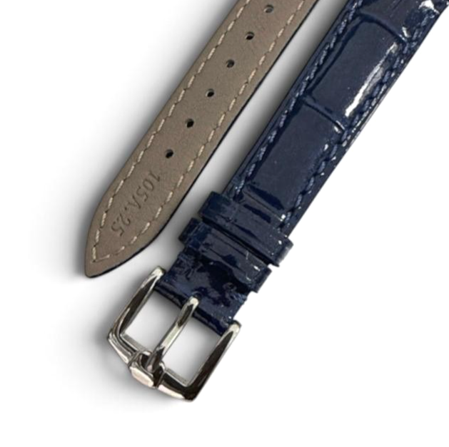 14mm Blue Designer Alligator Genuine calf Leather Watch Strap Band