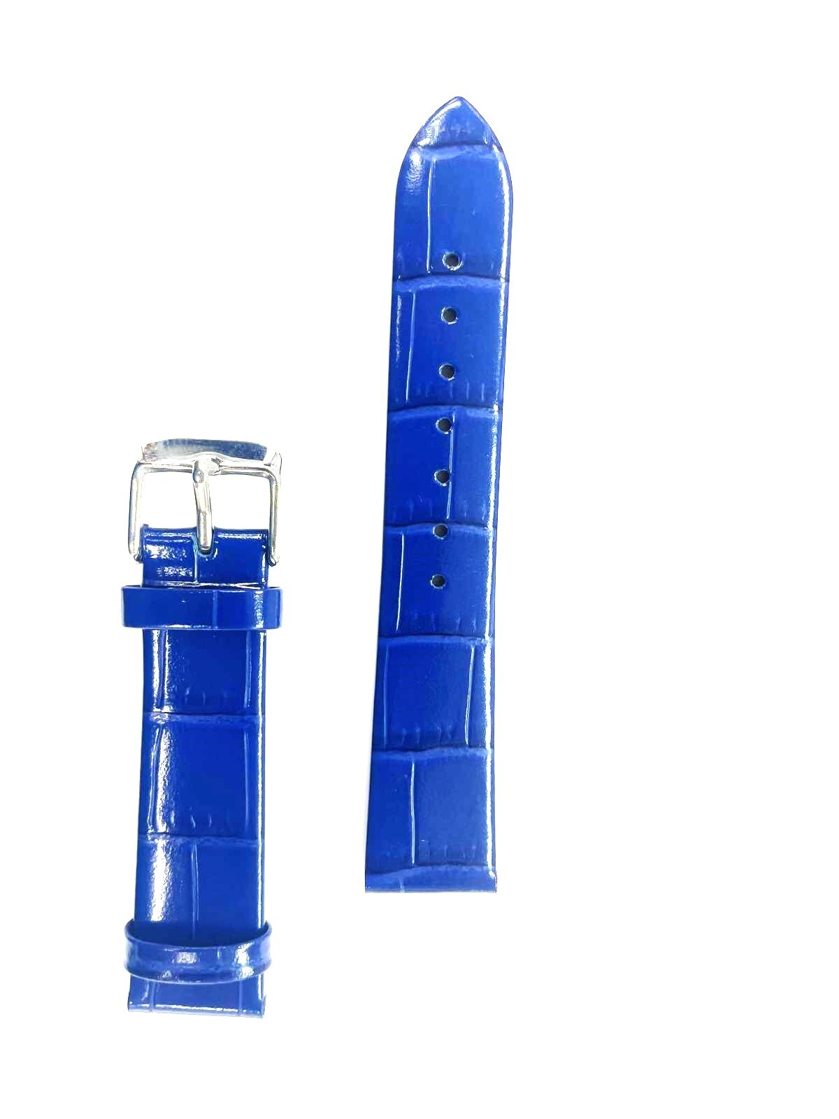Watch Band Blue Genuine Leather Alligator Grain (Flat) 18MM  for Men Watches