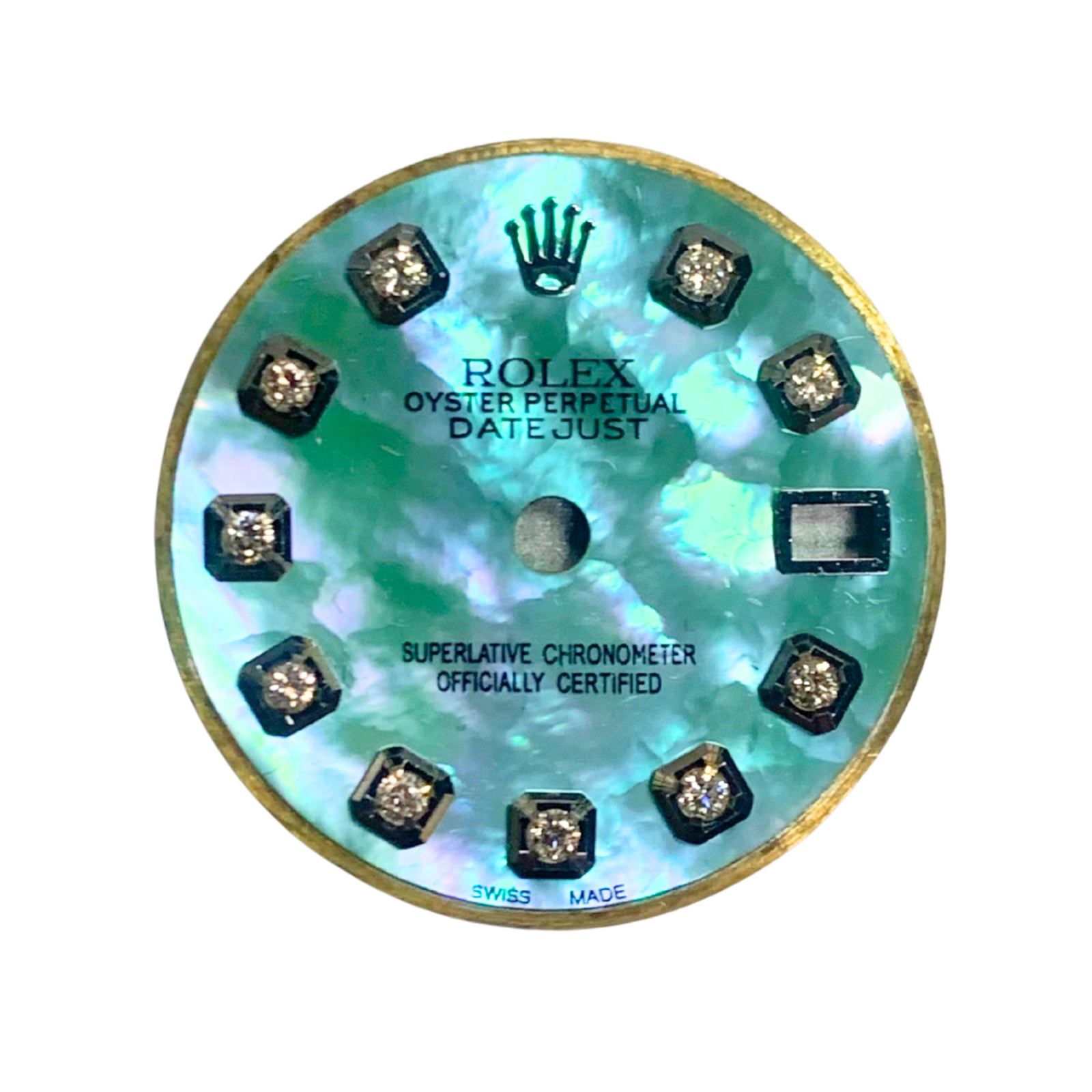 26mm Green Mother of Pearl Diamond Dial – Fits Rolex Datejust 116234