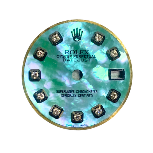 26mm Green Mother of Pearl Diamond Dial – Fits Rolex Datejust 116234