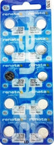 Ten (10)  Renata 370 Watch Battery  SR920W SWISS MADE, 0% MERCURY