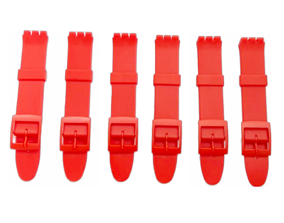 Swatch Replacement Plastic PVC Watch Band Flat without Pins 17mm