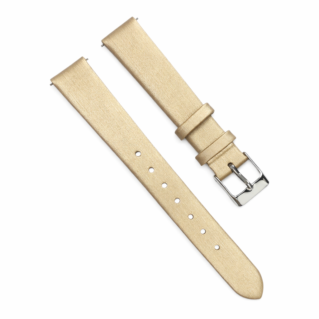 Satin Watch Bands w Quick Release pins Gold (12mm, 14mm, 16mm, 18mm, 20mm)