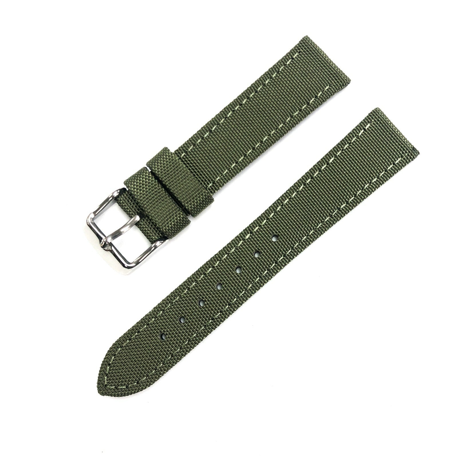 Nylon Leather Watch Band Flat 18mm to 24mm