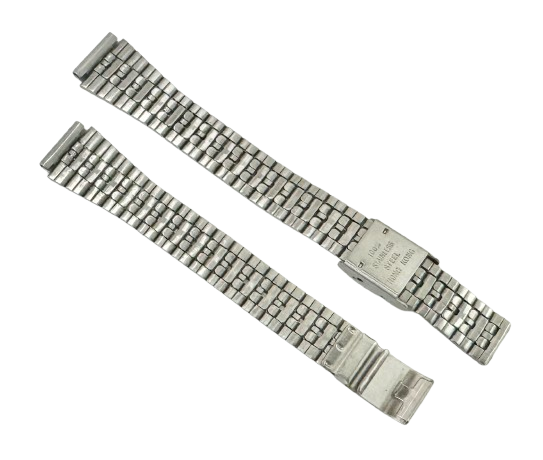 Metal Ladies Watch Band 12MM, Box-Link Designed 2-Piece, Silver Color