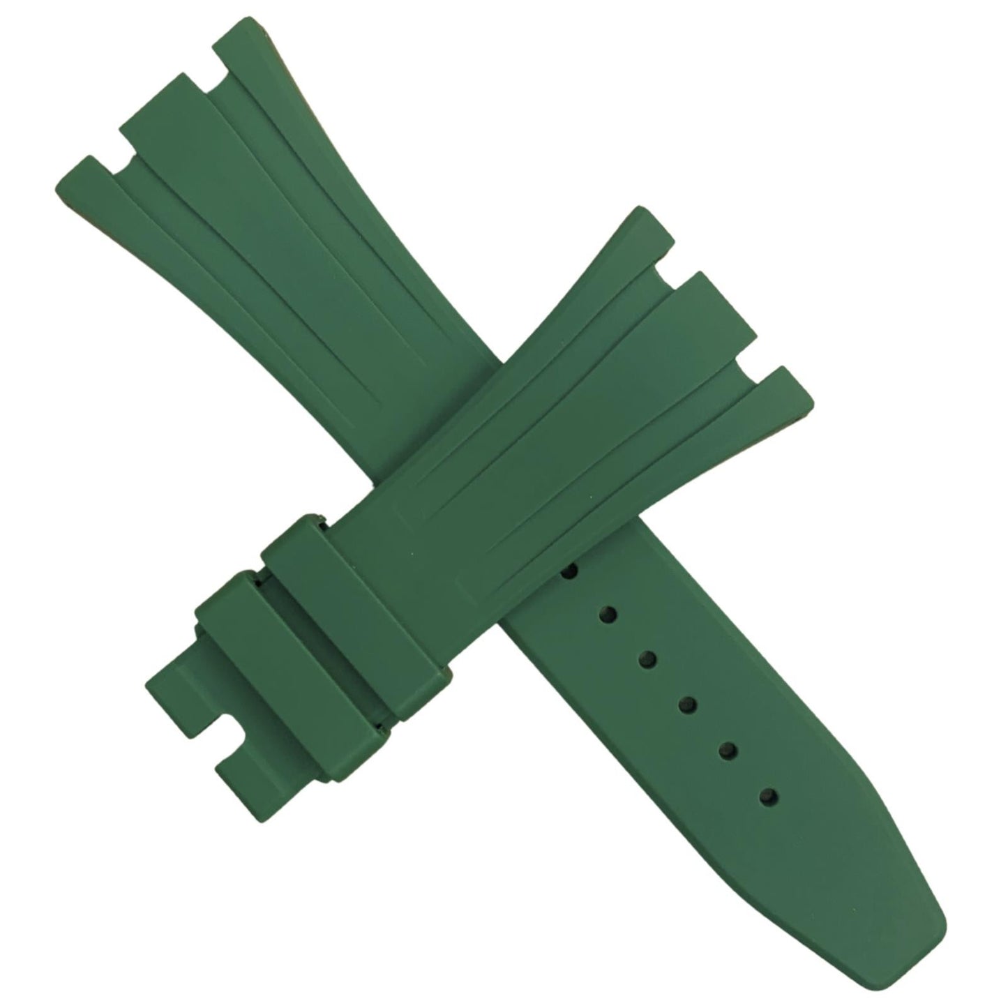 High-Quality Dark Green Rubber Watch Band – 27mm for AP Watches | No Buckle