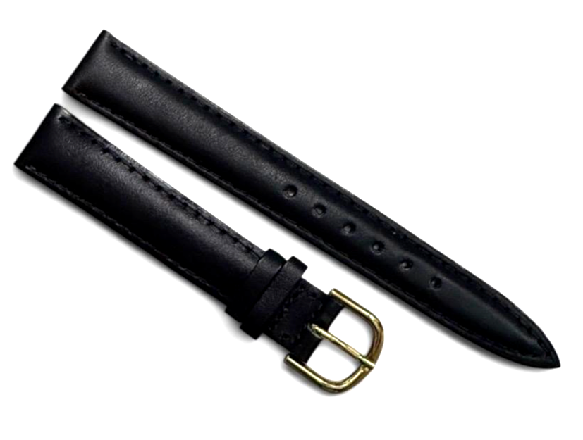 (set of 6) Black genuine calfskin leather watch strap band Kreisler New-12,14mm
