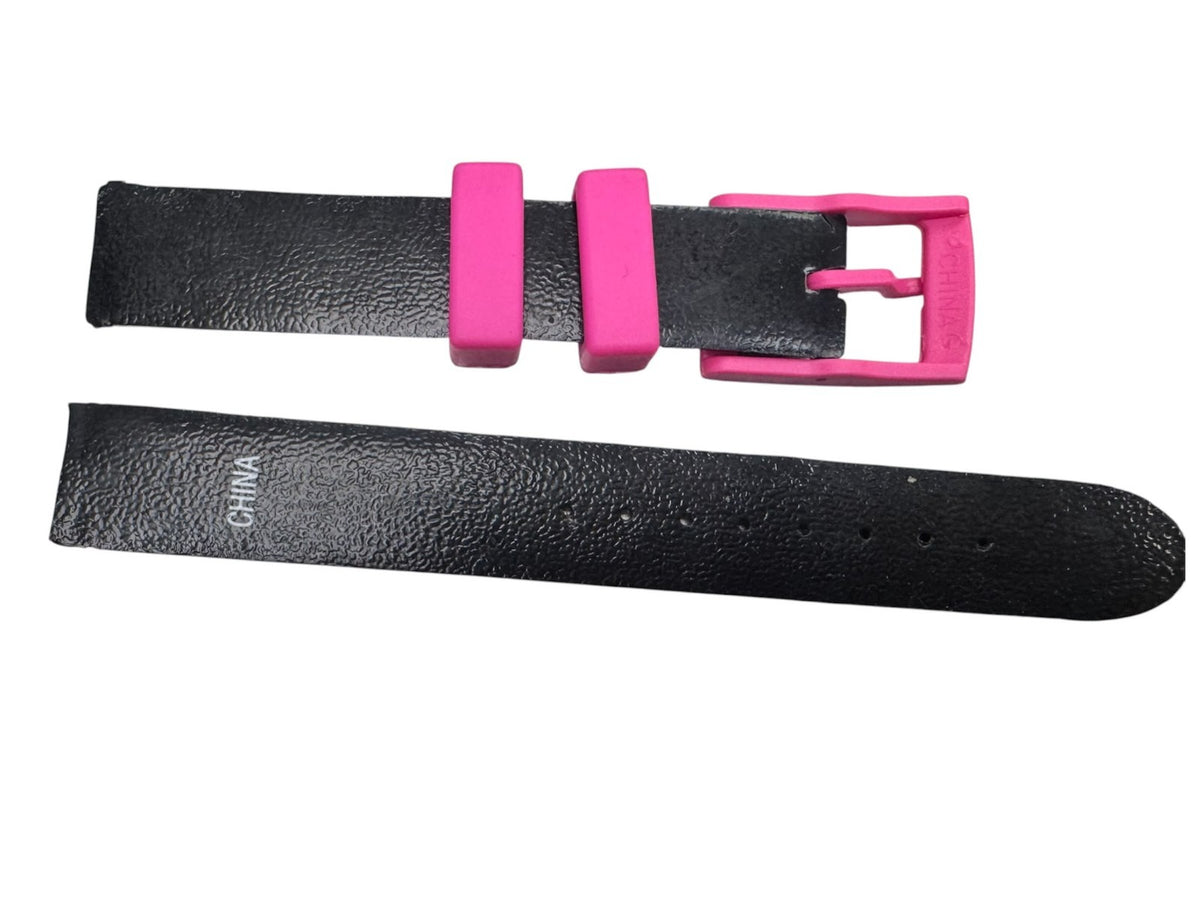 13MM RUBBER WATCH BAND BLACK & PINK COLOR MINNIE DESIGN