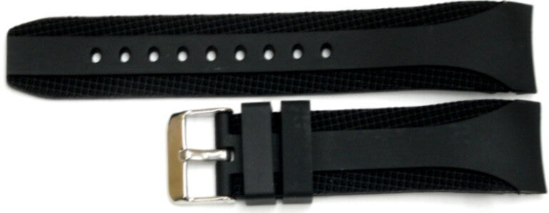 Watch Band Silicone Black 22MM Curved Ends Fit Sports  Men Watches