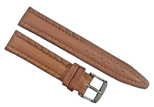Brown Color Watch Band padded genuine Leather 18mm