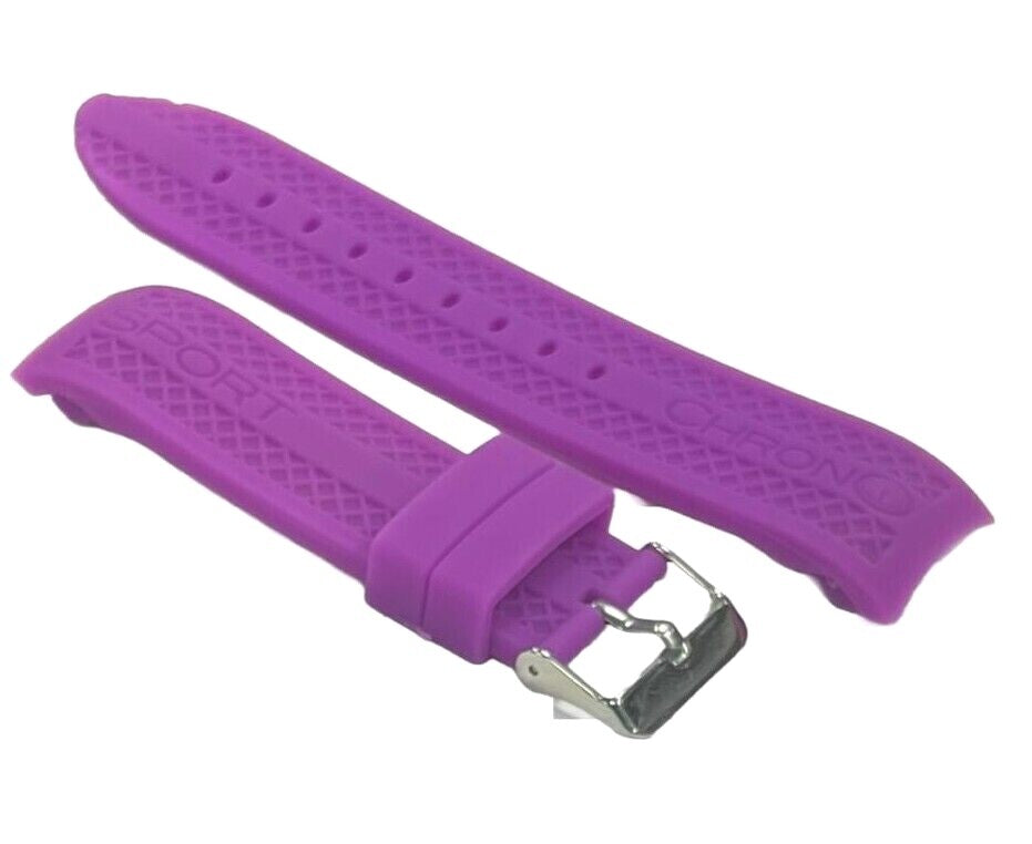 CURVED END RUGGED TEXTURED SOFT RUBBER SILICONE SPORT WATCH BAND 22MM