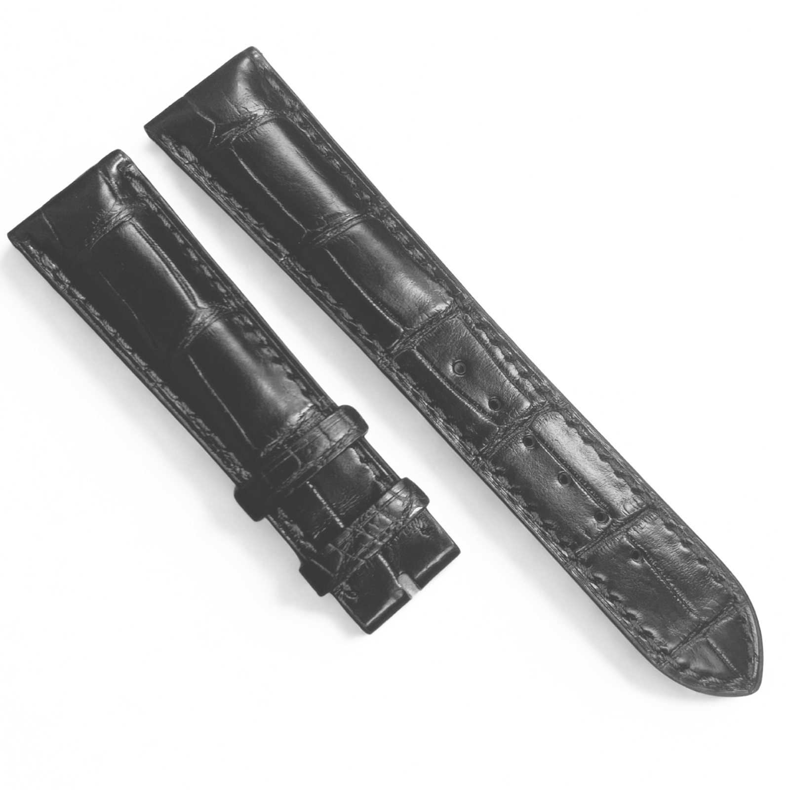 Genuine Patek Philippe Alligator Black Watch Band - 20mm x 17mm