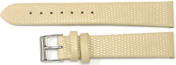 Watch Band Genuine Leather Beige  Lizard Grain Flat 18*16MM Top Quality