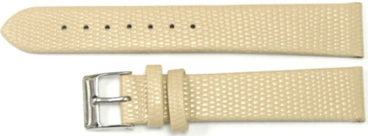Watch Band Genuine Leather Beige  Lizard Grain Flat 18*16MM Top Quality