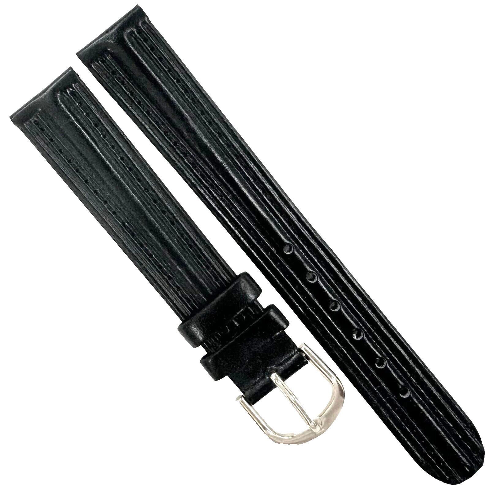 Unique Designed Watch Band Black Genuine Leather 16MM