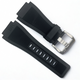 Black Rubber Strap - 33mm Band 24mm Lug | Stainless Steel Buckle for Bell & Ross