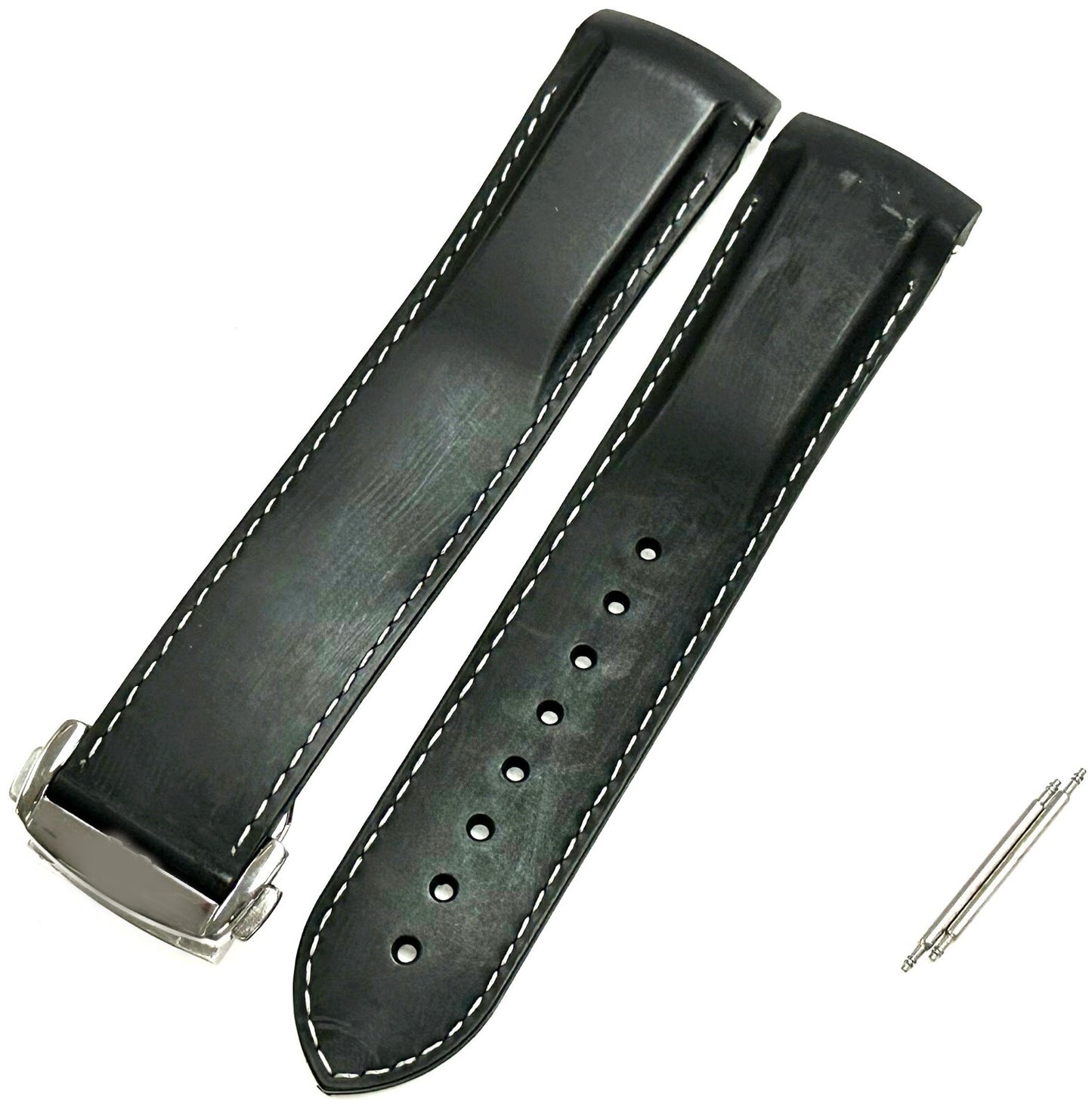 20-22mm Curved End Rubber Diver Strap Band For Omega Seamaster Planet with Clasp