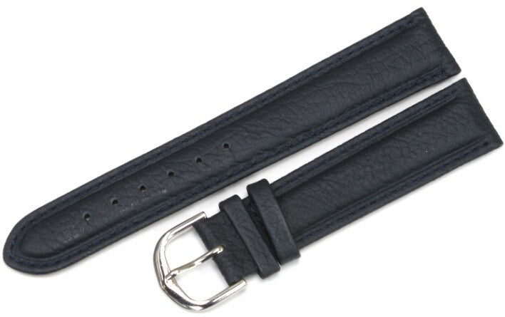 Watch Band Flat Genuine Leather 18mm Dark Blue ( A1 Quality)