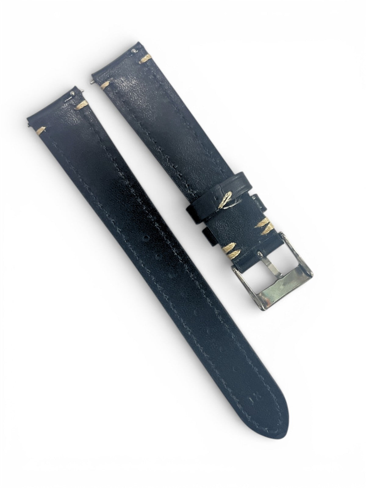 Genuine Calf Leather Black Watch Band with quick release pin 24 * 20 MM