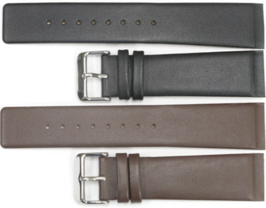 Genuine Leather Band fits Skagen Men's Watch Black & Brown Flat 22MM