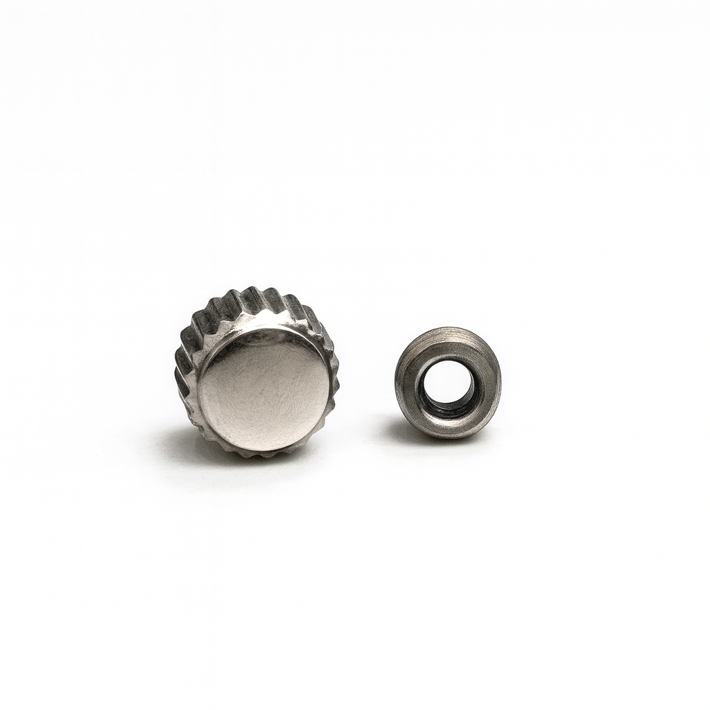 Silver Screw Crown | 6.9mm - Universal Fit | Luxury Watch Repair Part
