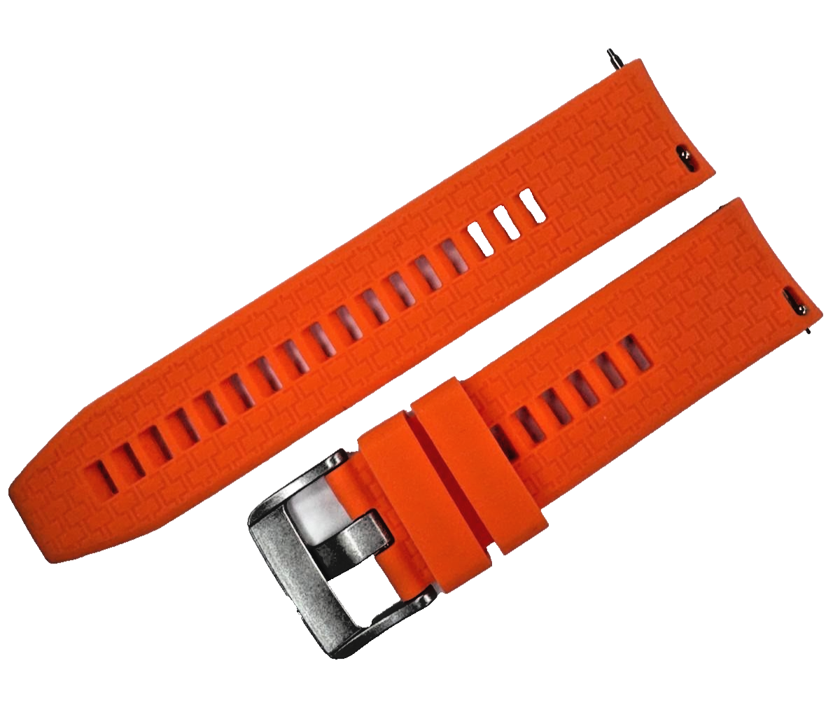 22 MM Rubber Silicone Sports Watch Band Quick Release Pin Orange Color