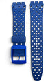 17MM Plastic PVC Watch Band Flat with Holes without Pins for SWATCH Blue