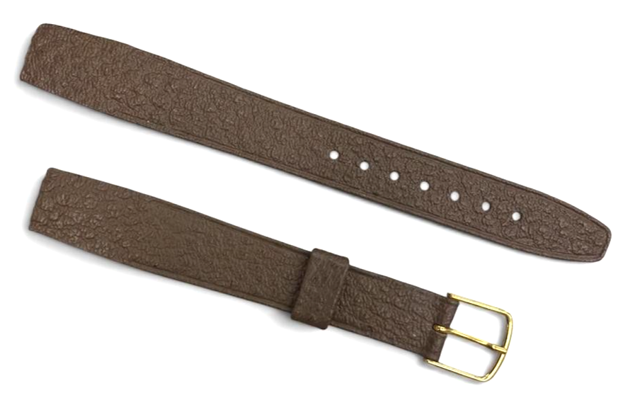 16 mm LADIES BROWN GENUINE SADDLE LEATHER WATCH BAND -OPEN END