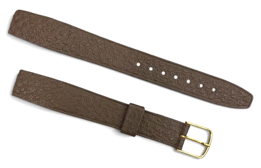 16 mm LADIES BROWN GENUINE SADDLE LEATHER WATCH BAND -OPEN END