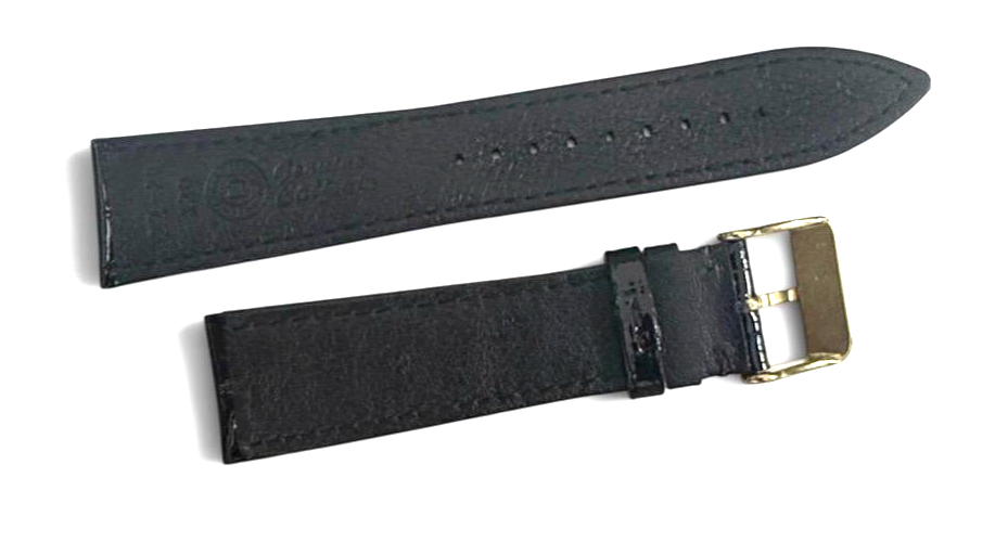 22mm Black Designer Alligator Genuine calf Leather Watch Strap Band