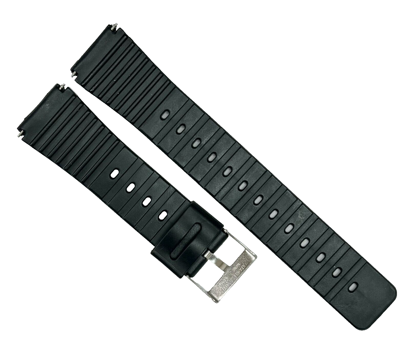 Lot Of 6, 19MM PVC RESIN Black Comfort Watch Band Replacement for CASIO watches