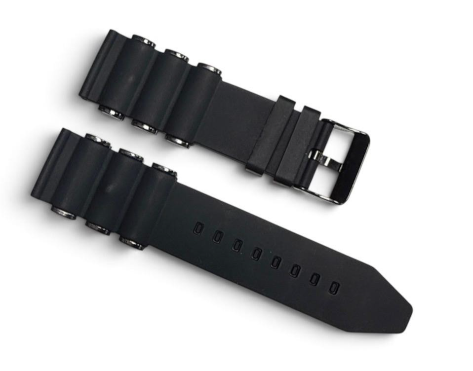24mm Russian Diver silicon Rubber watch band strap Invicta Black Bullet strap