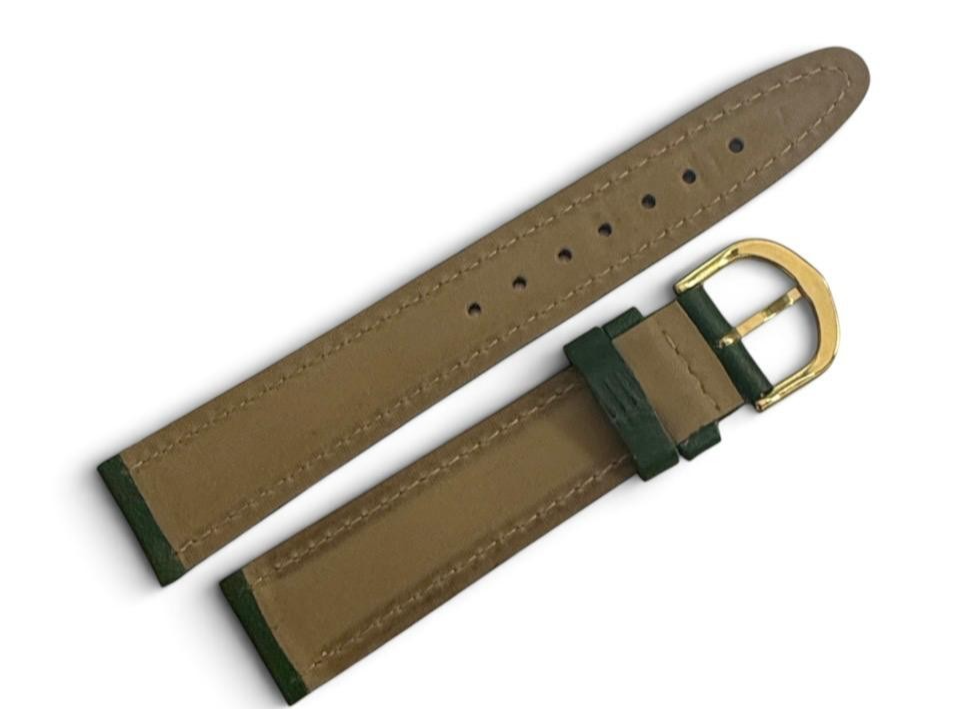 Ducks Unlimited Green Color w/stich padded Watch Band Genuine Leather 18mm
