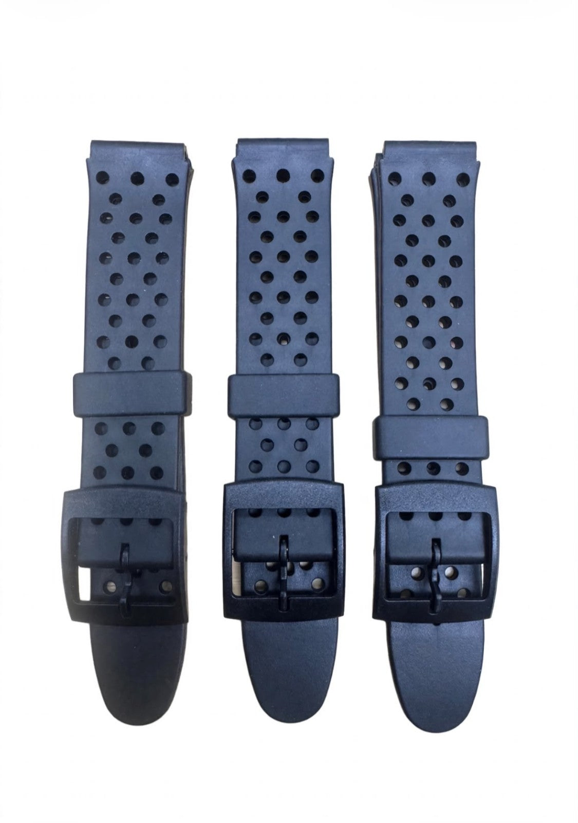 17MM Plastic PVC Watch Band Flat with Holes without Pins for SWATCH BLACK