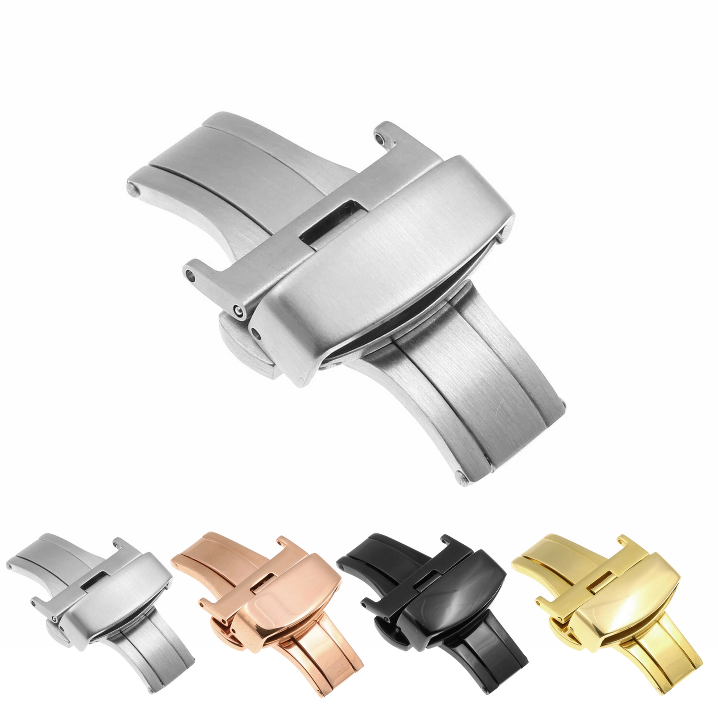 High-Quality 18mm Deployment Clasp – For Tissot Leather Watch Bands w/ 4 colors