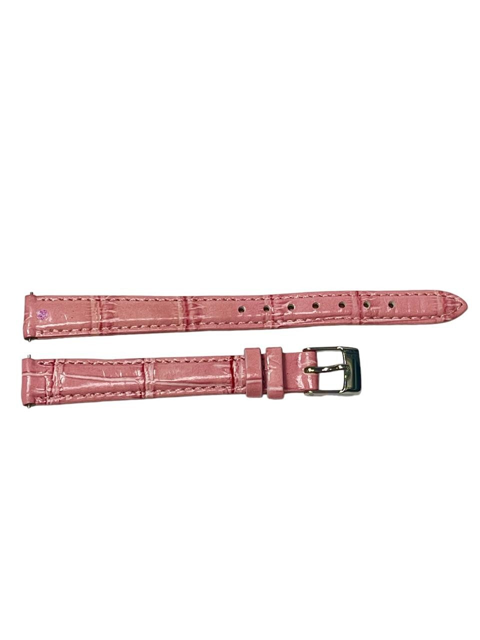 Watch Band Genuine Leather Alligator Grain PINK Padded,Stitched 12mm