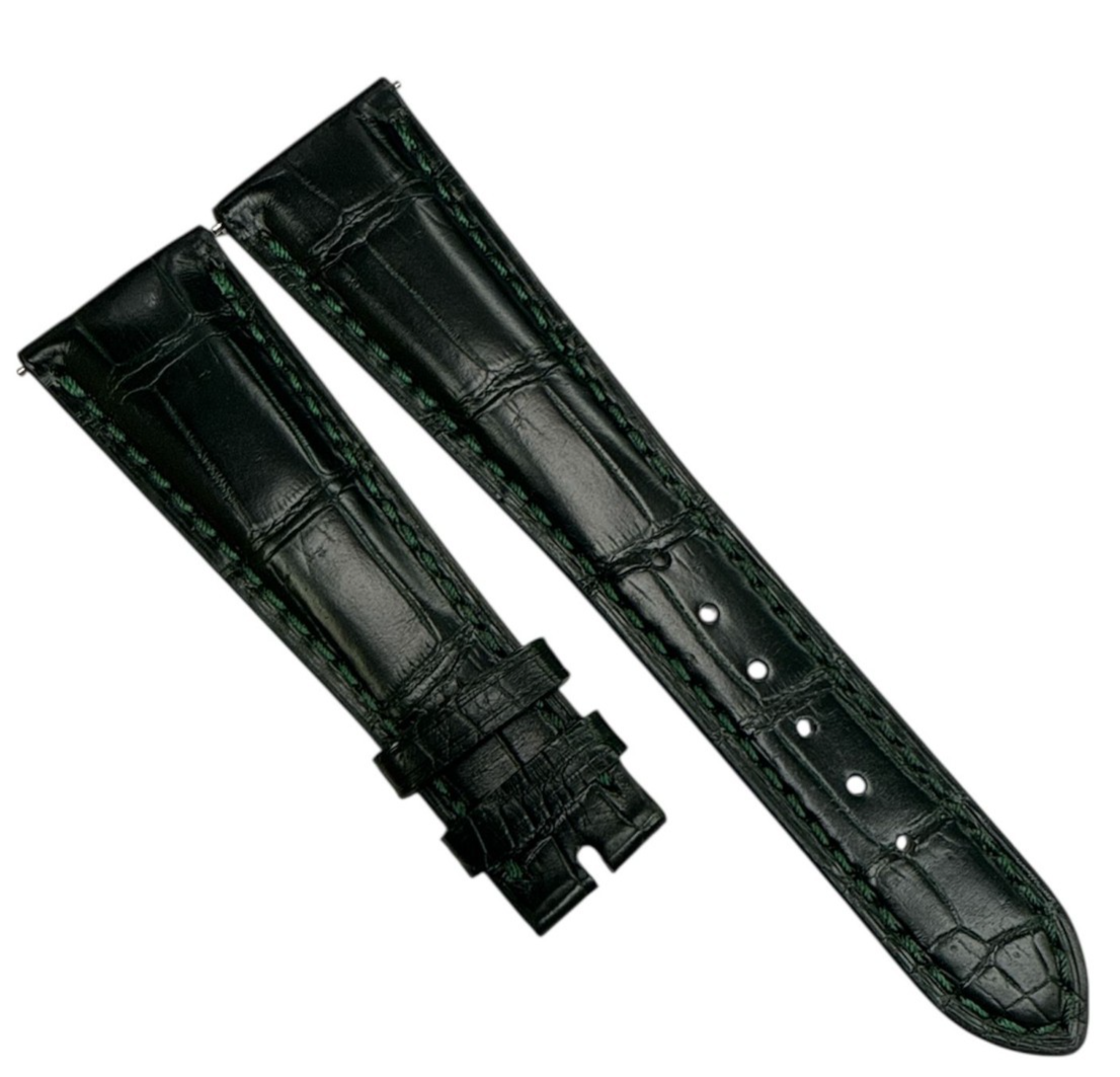 OEM Patek Philippe dark Green Alligator Leather Watch Band - 19mm x 14mm
