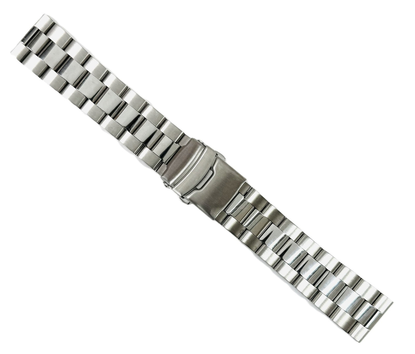 22mm Convertible-Ends Middle-Bold Oyster Solid Stainless Steel Watch Bands
