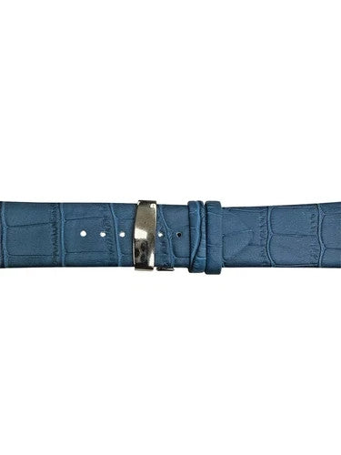 16/18/20/22/24MM BLUE WATCH BAND Alligator Grain Deployment Clasp
