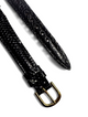 13mm Black color Padded & Stitched Genuine Lizard Watch Band-Gold Buckle
