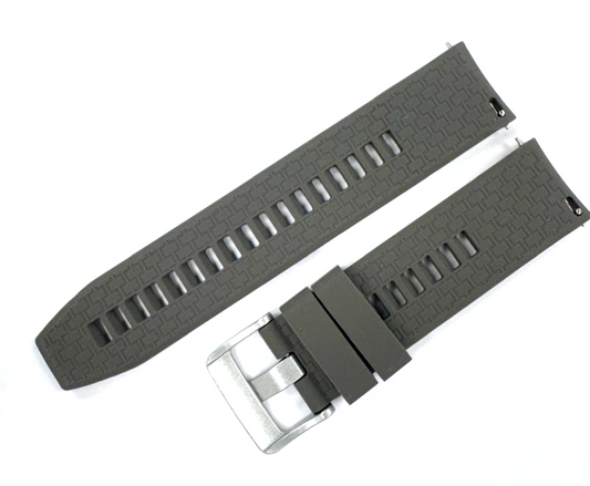 22 MM Rubber Silicone Sports Watch Band Quick Release Pin Gray Color