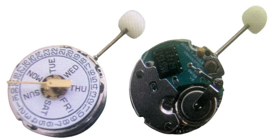 Original, ETA Watch Quartz Movement 951.121  3 Hands Day and Date