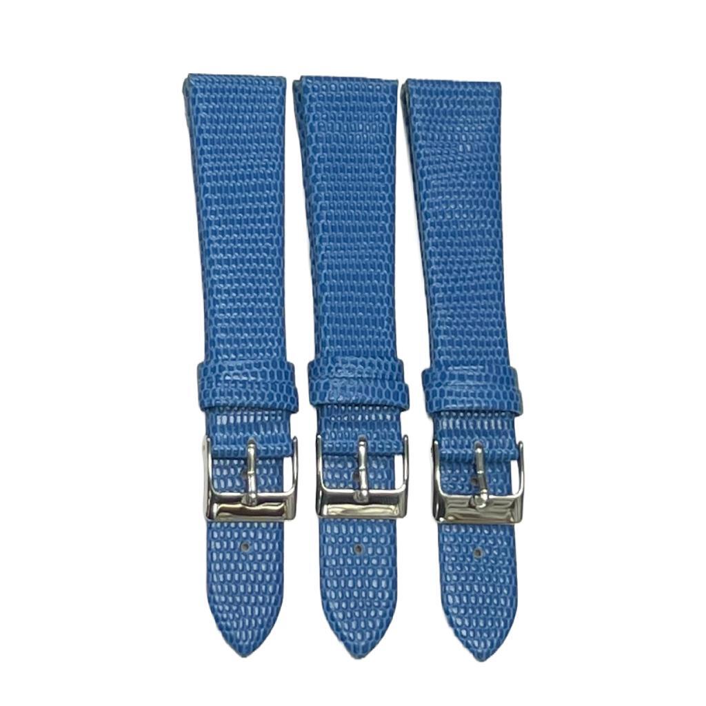 Best Quality Watch Bands Genuine Leather Lizard Grain Blue 12- 24mm