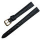 Black 12MM PADDED LEATHER STRAP BAND FOR WATCH GOLD Buckle