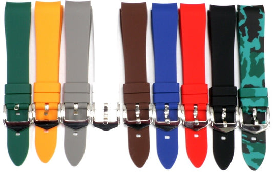 CURVED END SILICONE WATCH BANDS 9 COLORS RUBBER STRAP 18,19,20,21MM,22MM,24mm,