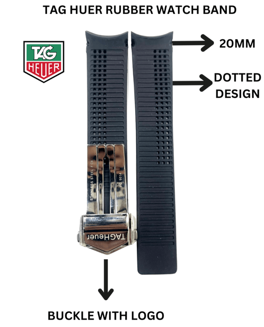 Tag Heuer Replacement Watch Band 20mm RUBBER STRAP WITH BUCKLE - Universal Jewelers & Watch Tools Inc.