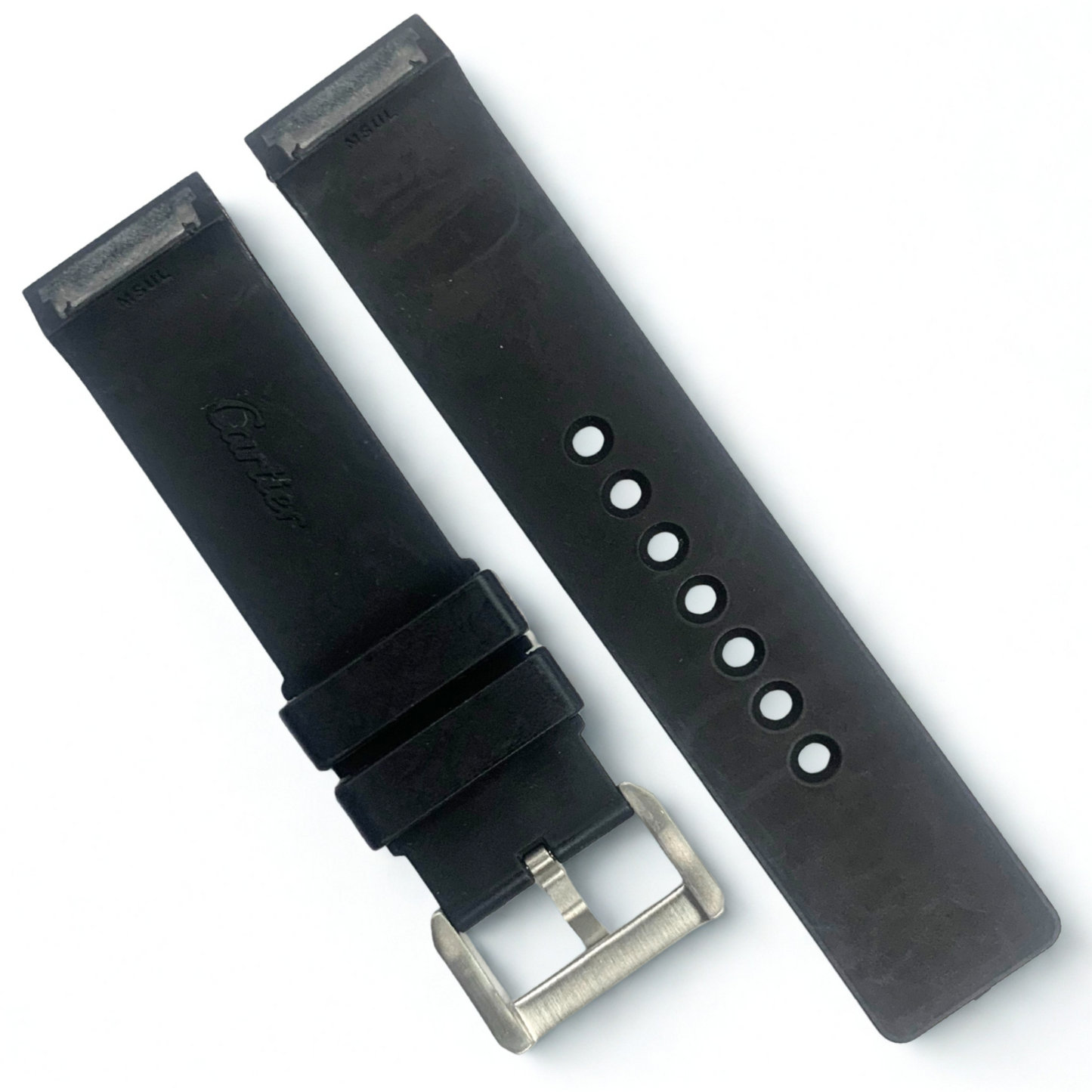 23mm Black Silicone Rubber Watch Band Strap for Cartier | Sport Style