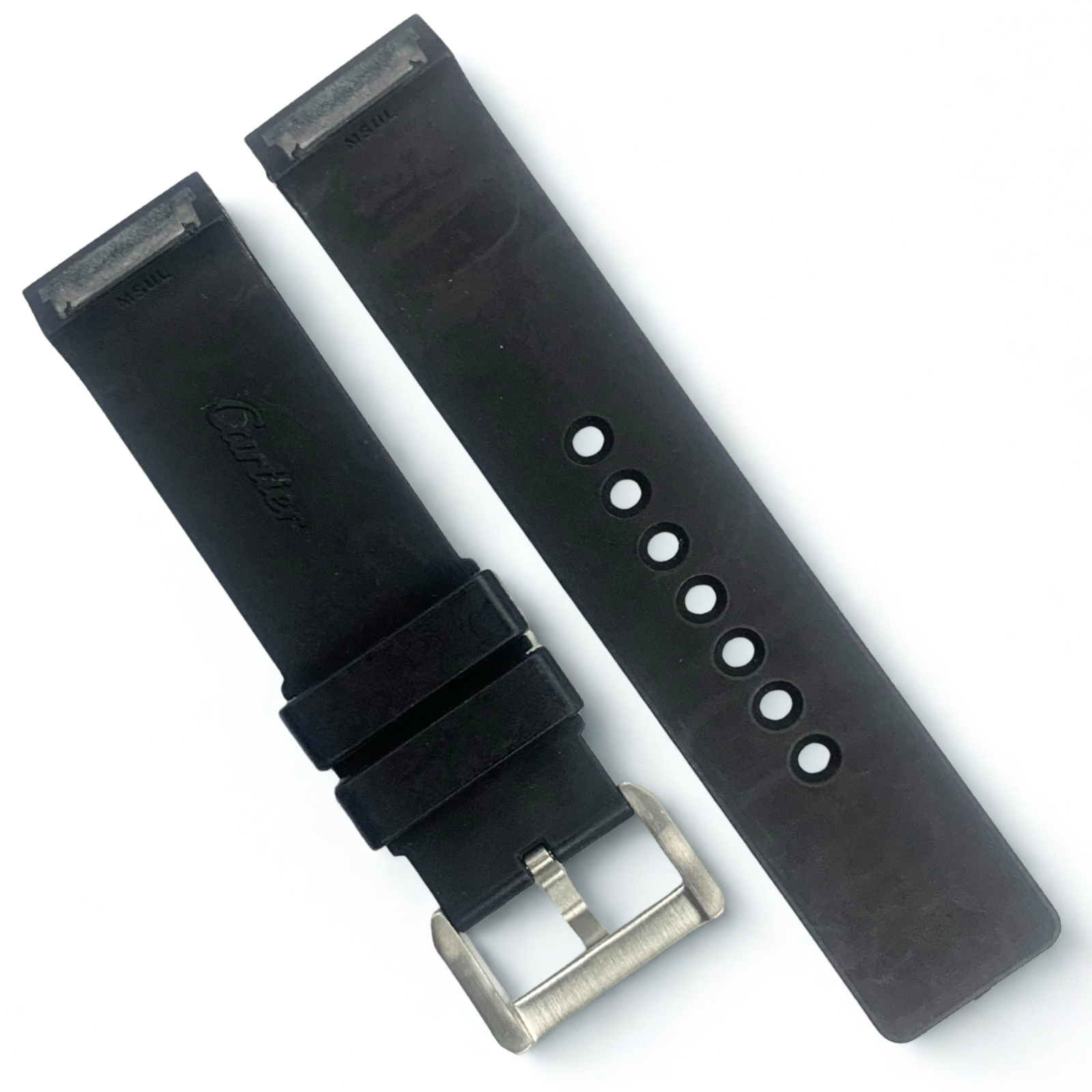 23mm Black Silicone Rubber Watch Band Strap for Cartier | Sport Style