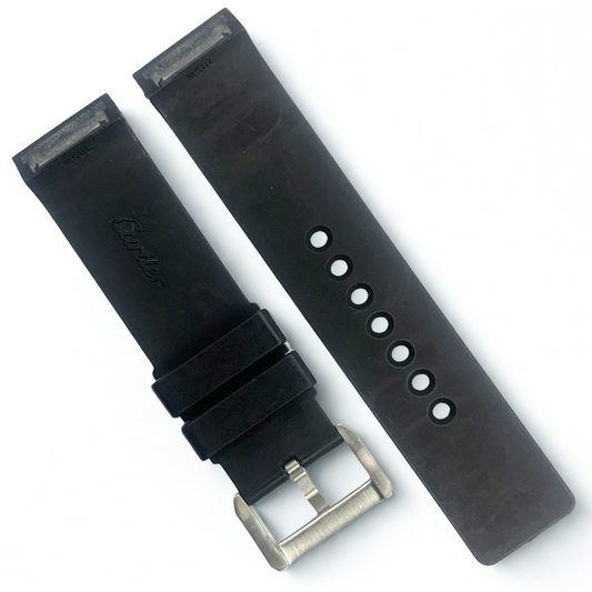 23mm Black Silicone Rubber Watch Band Strap for Cartier | Sport Style